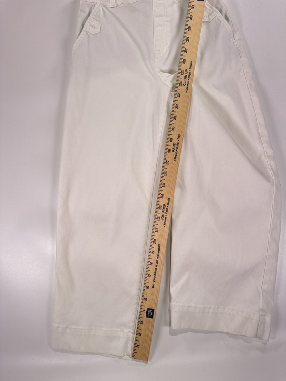 Spanx White Stretch Twill Cropped Wide Leg Pants Medium Petite - Picture 14 of 14